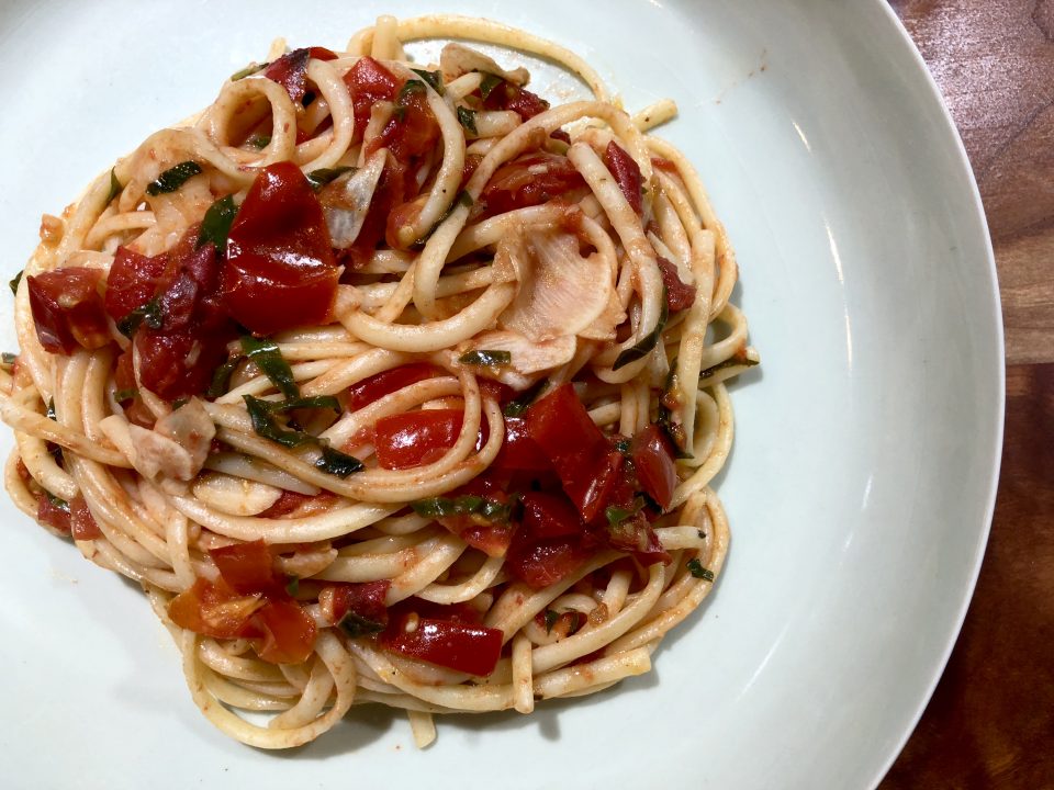 Angel Hair Pasta with Tomatoes, Garlic and Basil