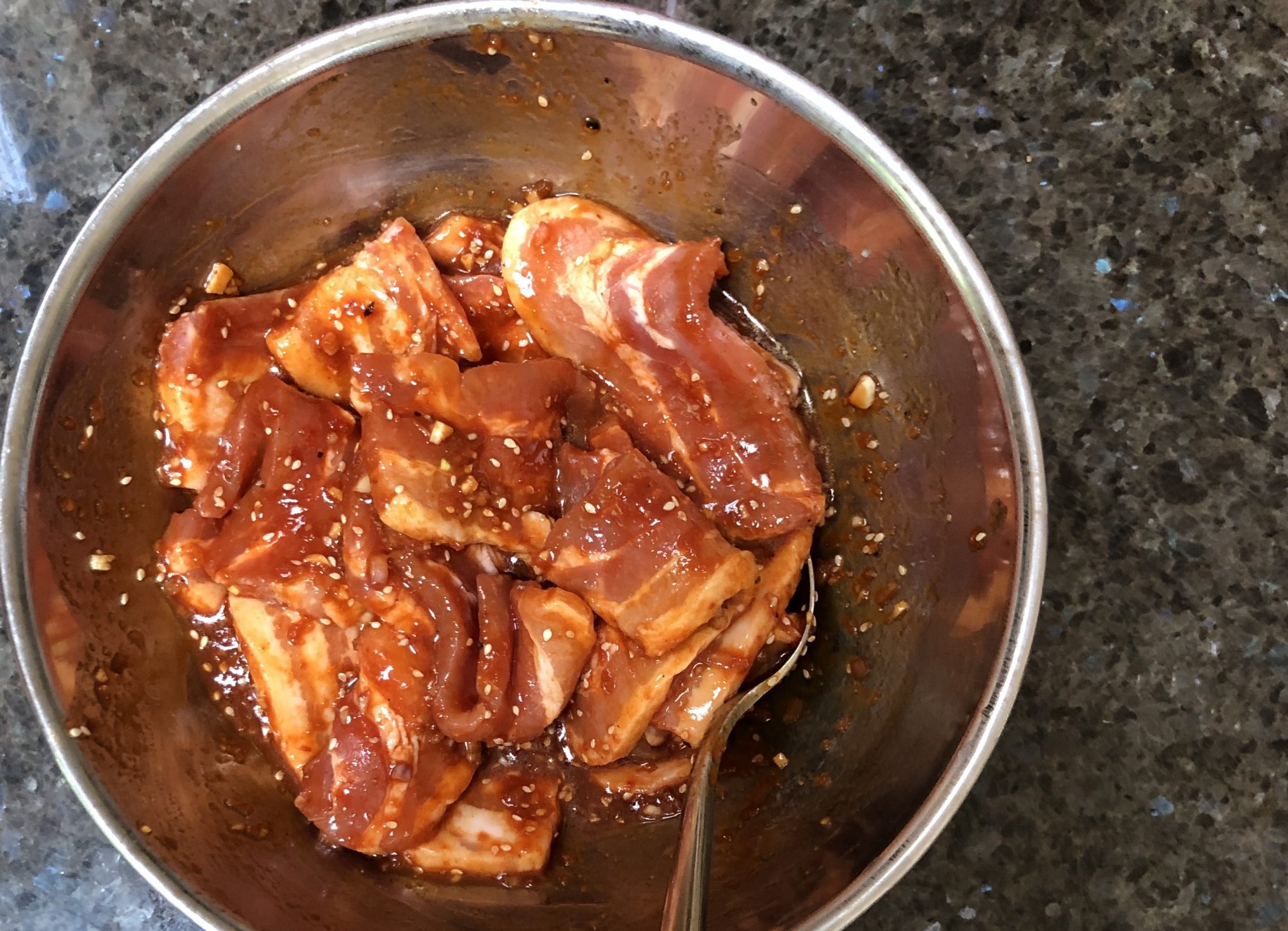 marinaded pork belly